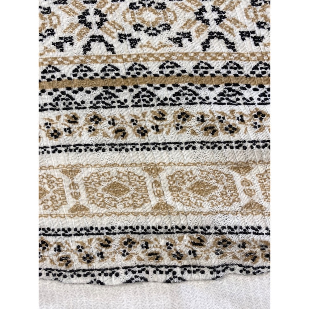 Lucky Brand XL Boho Tribal Print Knit Top Tassel Tie Neck Festival Bohemian - Picture 3 of 10
